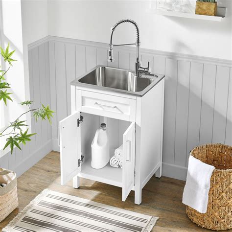 small utility sink with cabinet